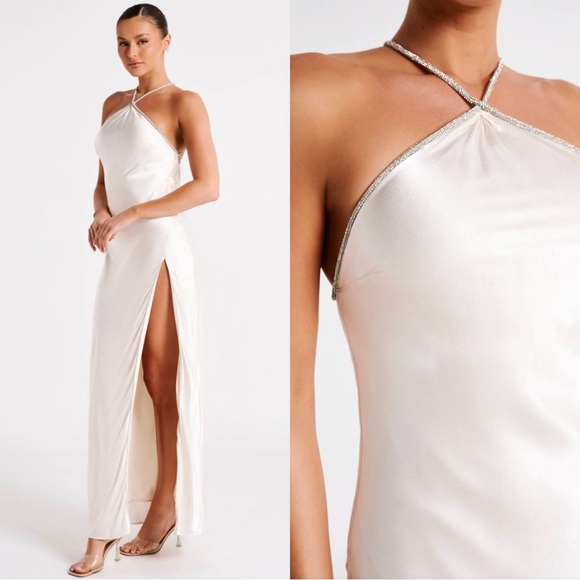 Meshki Louise Diamante Rope Maxi Dress - Ivory - Picture 5 of 5